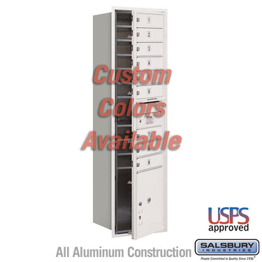 Recessed Mounted 4C Horizontal Mailbox - Maximum Height Unit (57 1/8 Inches) - Single Column - 9 MB1 Doors / 1 PL4.5 - Custom Color - Front Loading - USPS Access